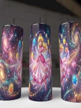 Peach Princess Galaxy Stainless Tumbler - Pink Space Design